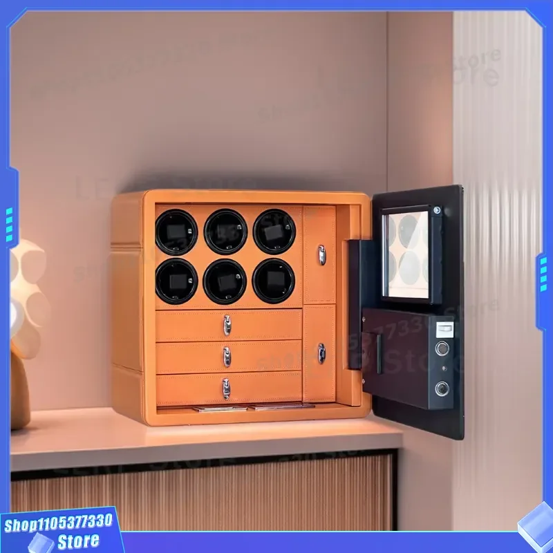 Automatic Mechanical Watch Winder Box Safe Storage Cabinet Anti Theft Home Organizer for Luxury Timepieces Rotating Display