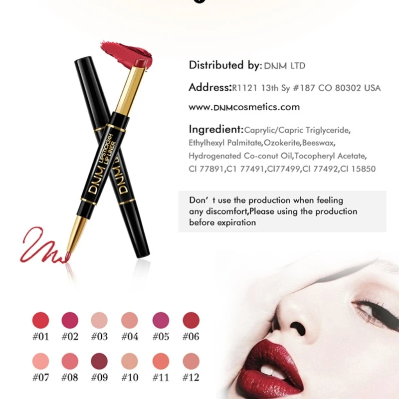 Q1QD Matte Lip Liner and Lipstick Makeup Lipstick and Lip Liner Set Waterproof Long Lasting Lipstick with Lip liner