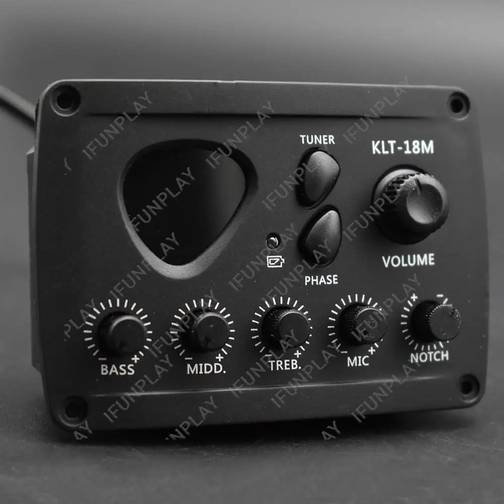 KLT-18M 3 الفرقة الصوتية الغيتار التعادل بيزو لاقط مع لوحة ميكروفون للجيتار الخشبي الشعبي