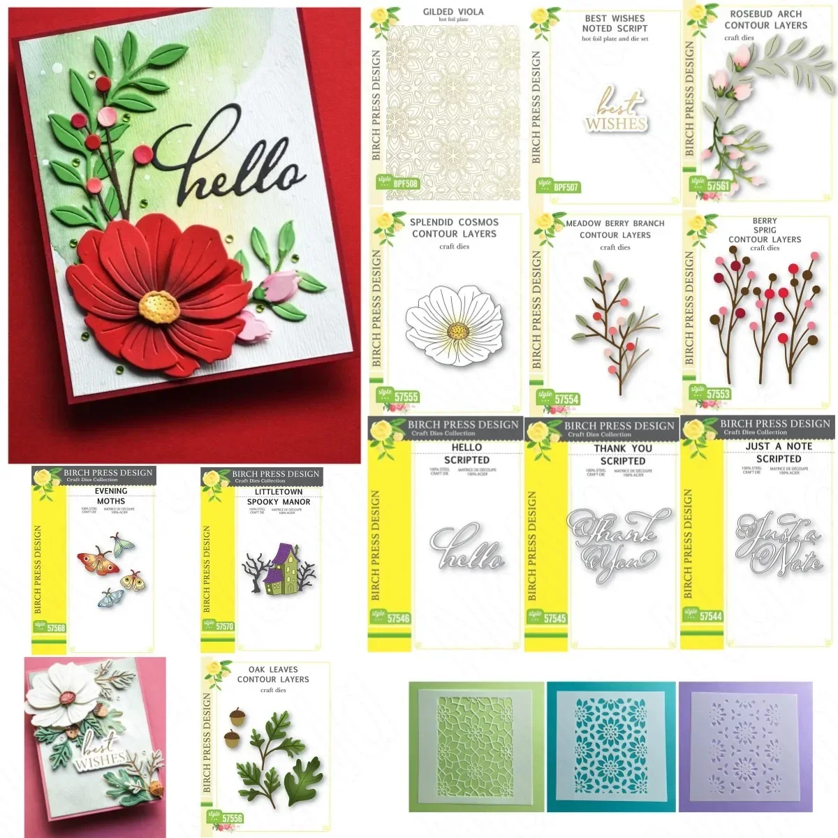 

Flowers Spooky Christmas Metal Cutting Dies Stencil Hot Foil for DIY Greeting Card Making Scrapbooking Paper New