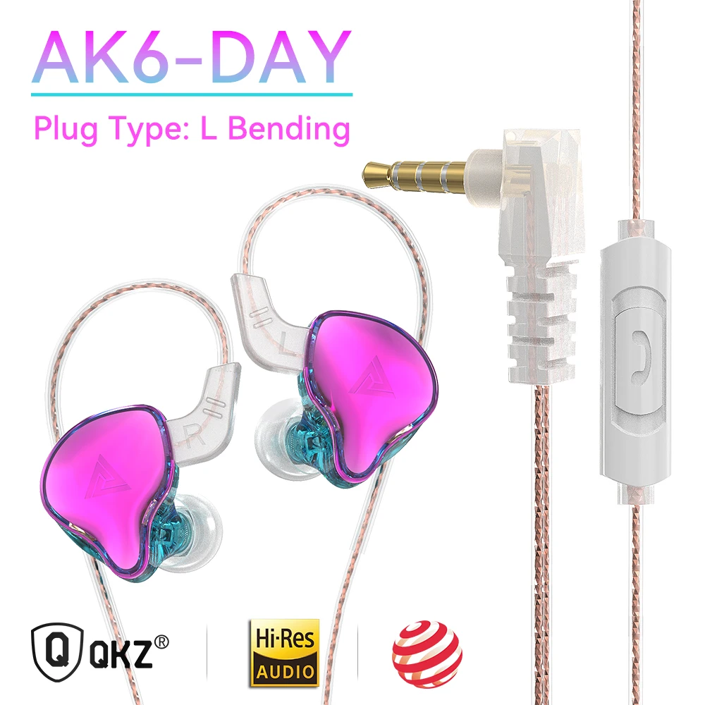 オリジナルQkz ak6銅ドライバーHi-Fi有線スポーツヘッドセット,低音
