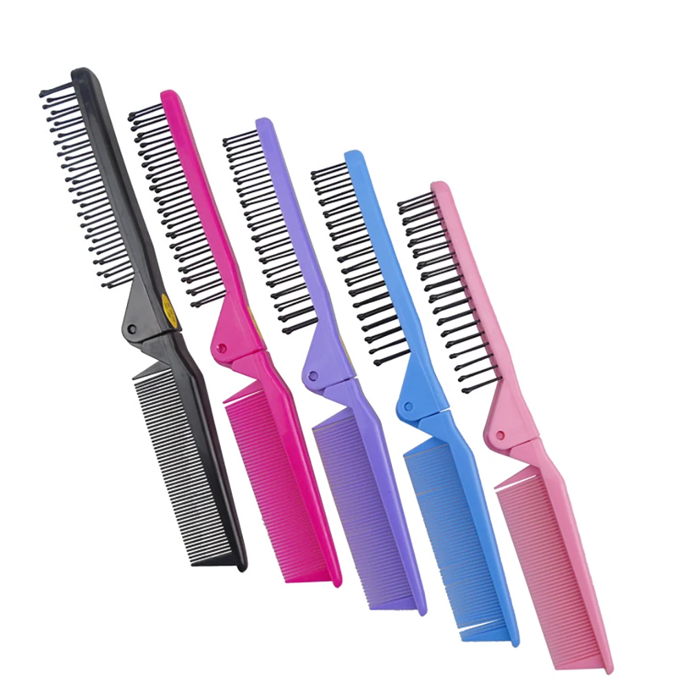 1pc Hair Combs for Beard Folding Pocket Comb Hair Brush Beard & Mustache Brushes for Men Peine Para Barba Styling Tools 4 Colors