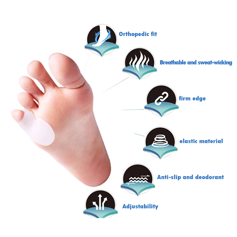 

1 Pair Reusable Silicone Foot Finger Toe Separator Little Toe Thumb Valgus Protector Bunion Adjuster Guard Foot Care