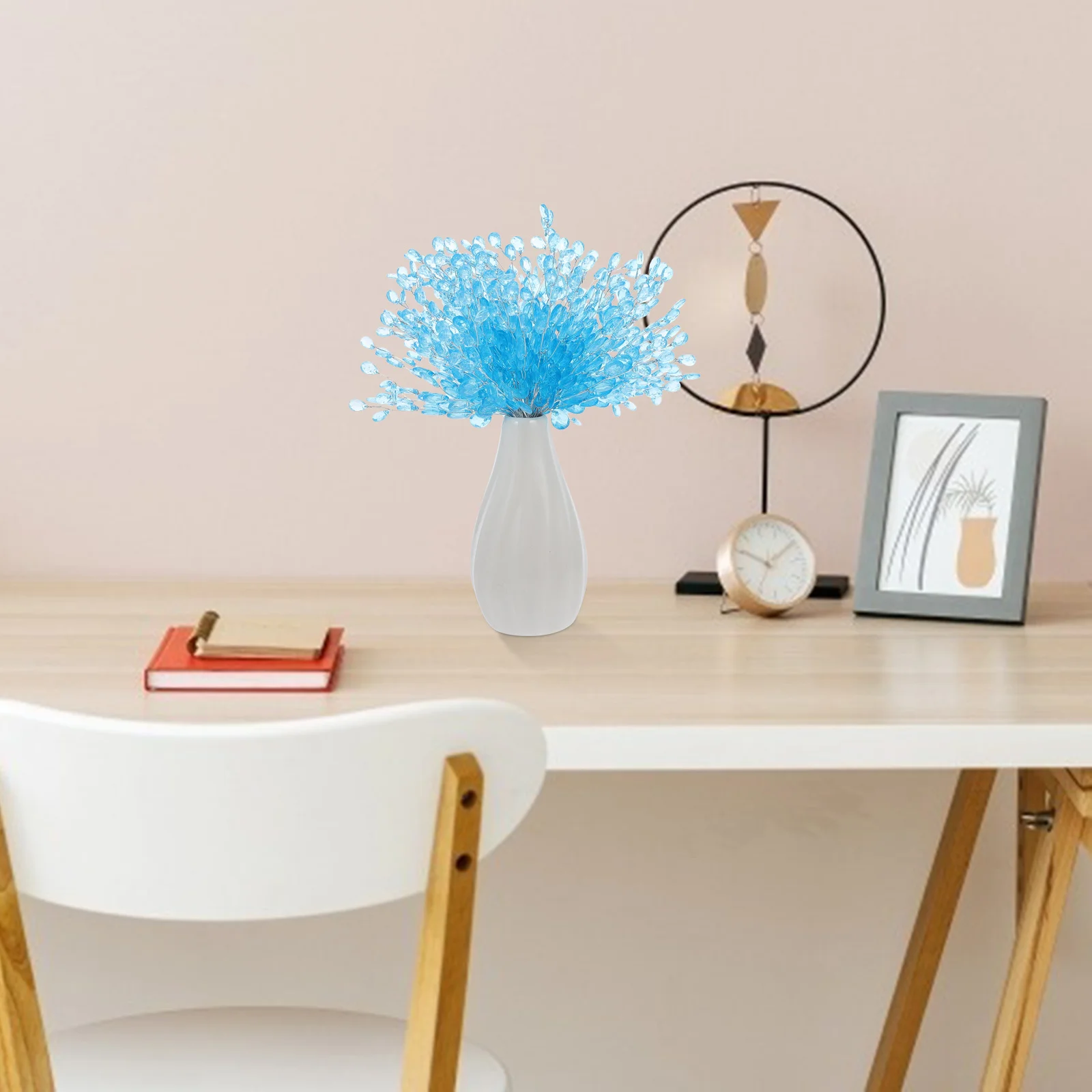 

50Pcs Artificial Acrylic Bead Flowers for Wedding Party Decor Bride Hair Decoration DIY Beads Bouquet Decoration