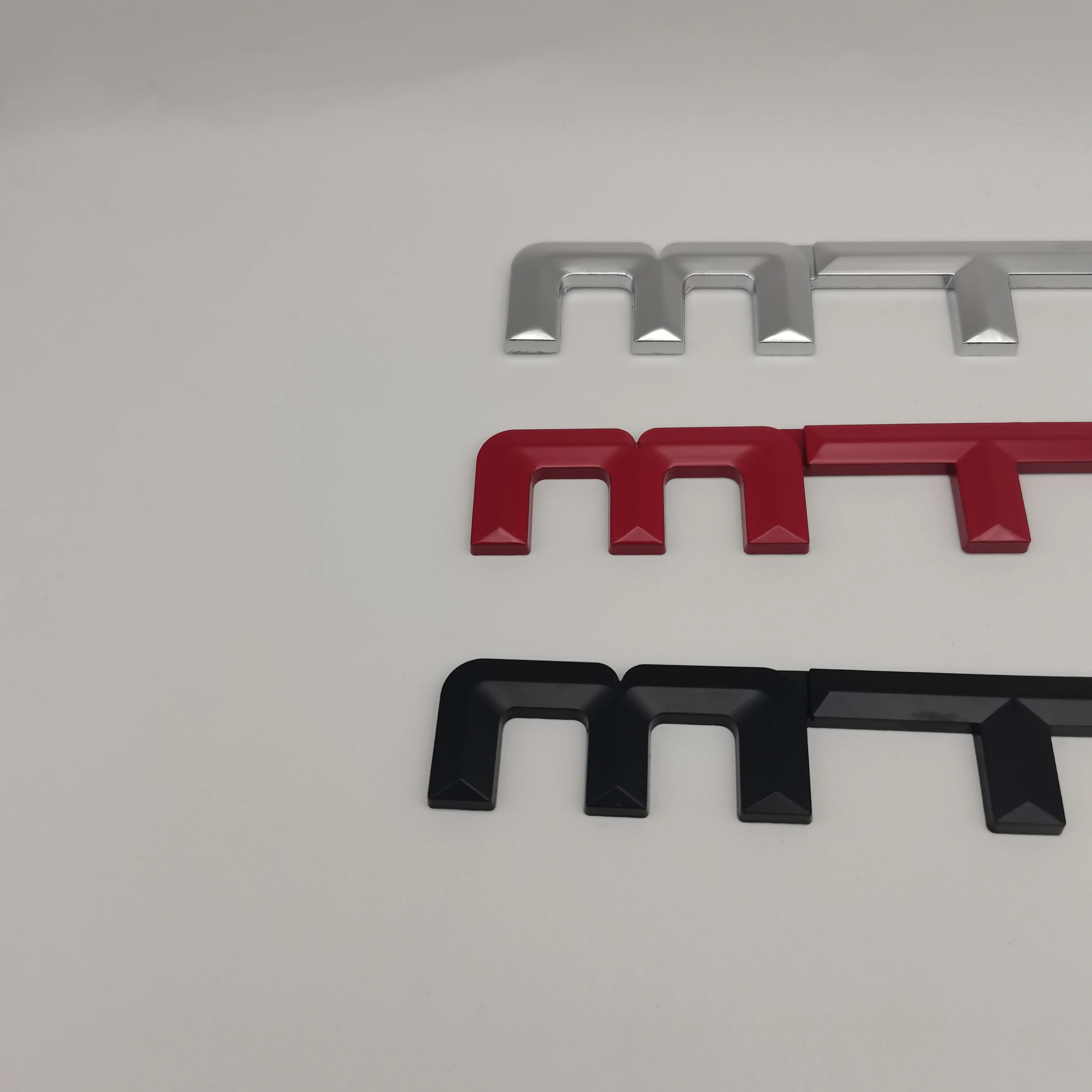 

1pcs 155mmX22mm 3D metal M-T-M emblem car tail stickers auto Badge car styling for A3 A5 A6 Q3 Q5 Q7 A4 Car Accessories
