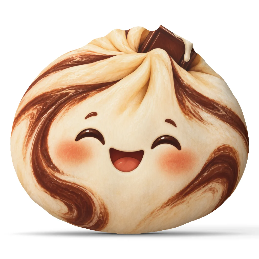 Cute Chocolate Vanilla Bao Shaped Pillow Kawaii Dumpling Cushion Stuffed Throw Pillow Dessert Lover Gift Sofa Home Decor