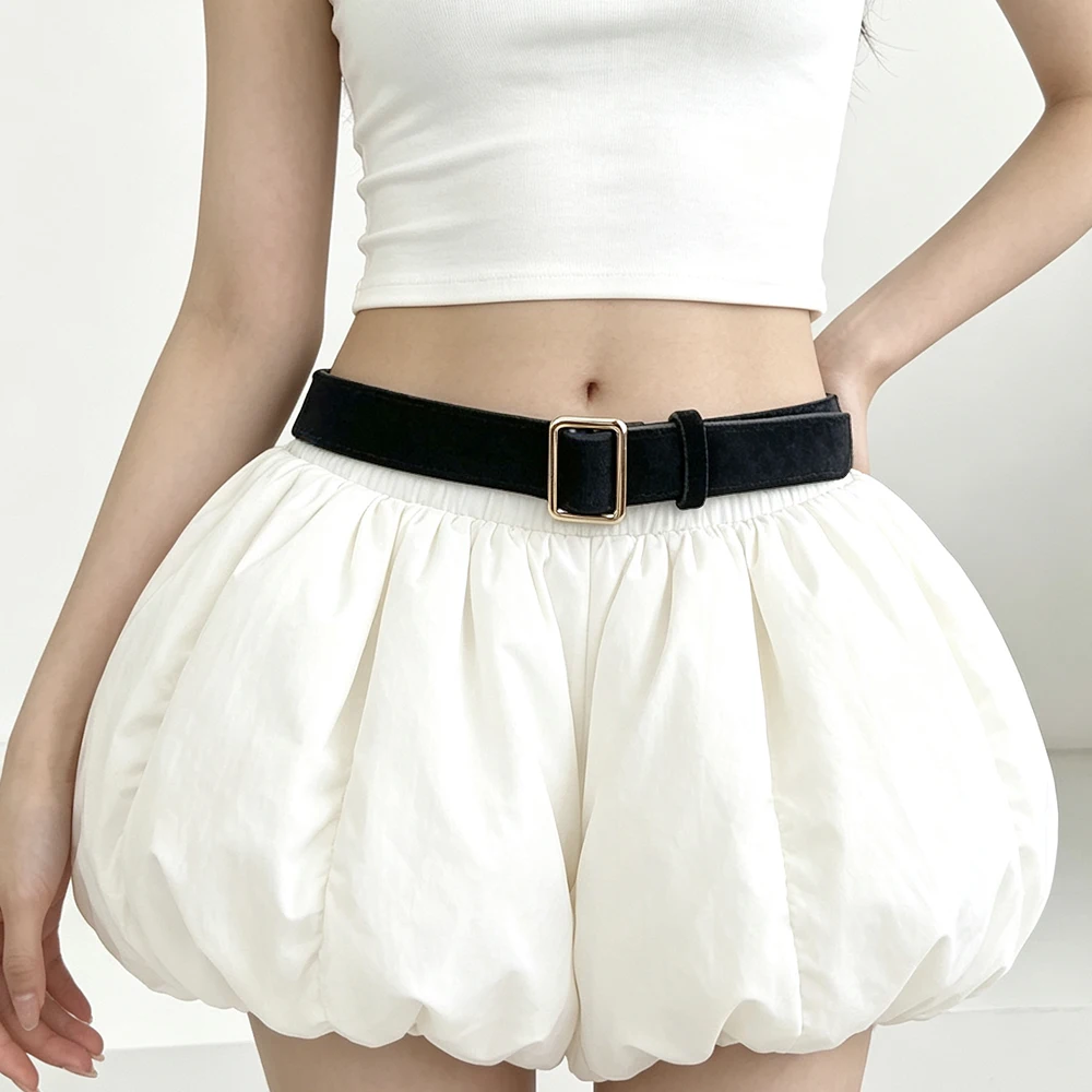 New style casual belt for ladies, perfect for Instagram, black PU leather belt, suitable for all occasions