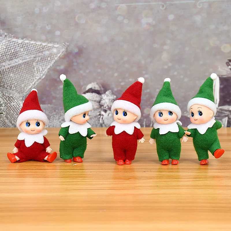 Christmas Baby Elf Dolls Mini Baby Pendants Merry Christmas Decor Gifts Festive Party Decoration Xmas Toys Gift For Kid Child