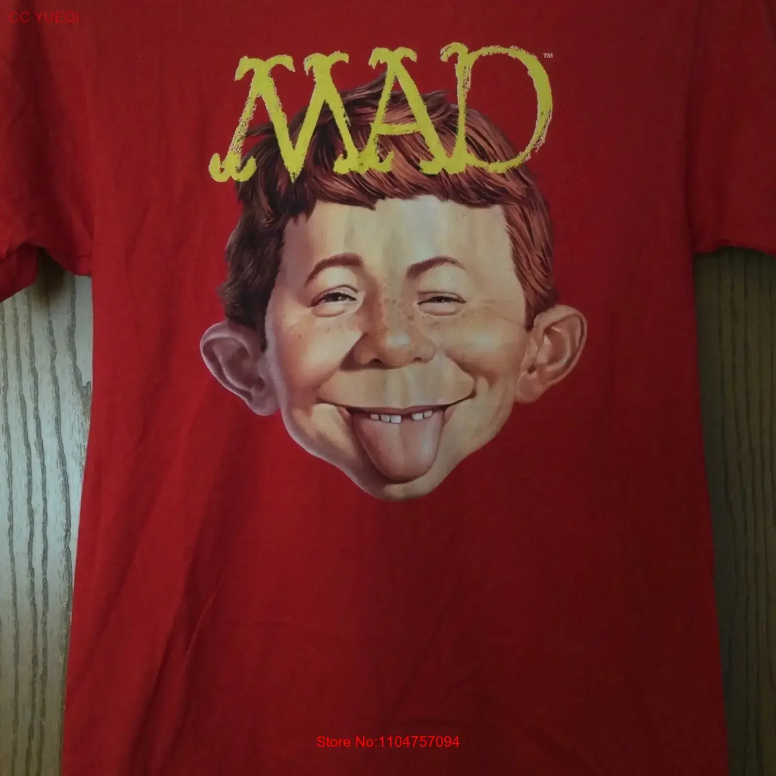 Mad Alfred E Neuman Red T Shirt Magazine Certified Jerzees S vintage Washed Breathable designer clothes Stylish Comfortable