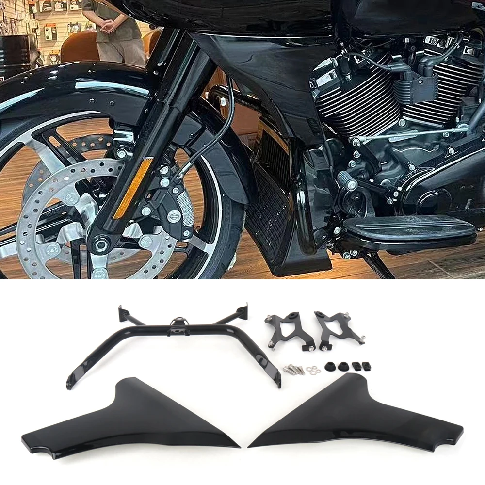 

For Touring Road Glide FLTRXSE 2023 FLTRXSTSE 2024 Motorcycle Plastic ABS Unpainted / Black Side Fairing Cover Panel Bracket Kit