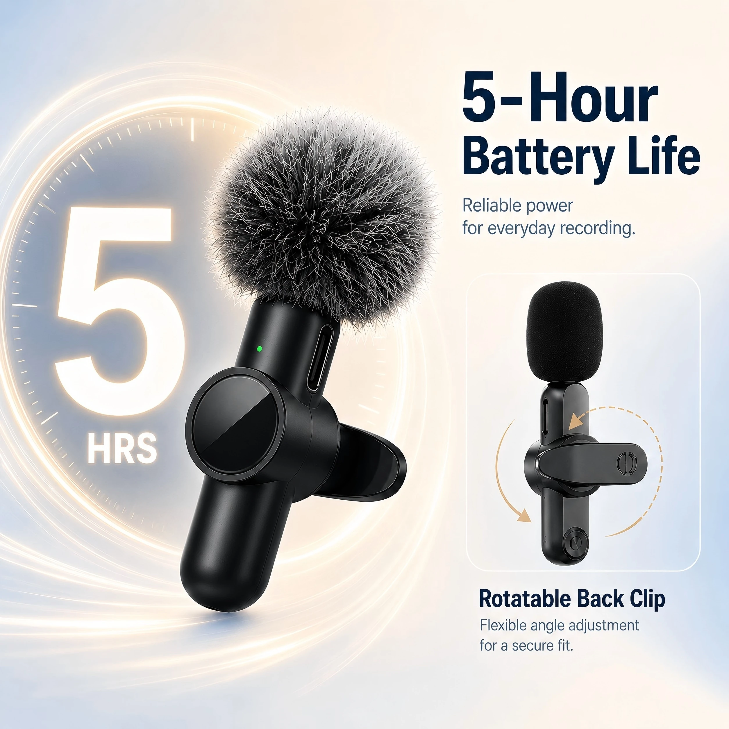 Picture 6: Wireless Lapel Microphone, Noise-Cancelling, Suitable for Vlogs, Interviews, and Live Streaming, Compatible with Type-C Devices