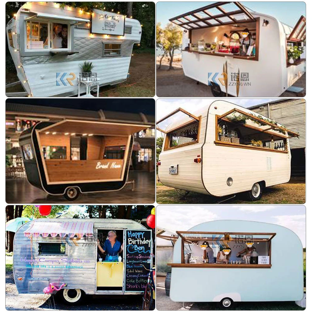 Mobile Coffee Trailer Food Truck Pizza Sandwich Grill Hotdog Street Vendor Food Cart Kiosk Cupcake Stand Dessert Ice Cream Shop