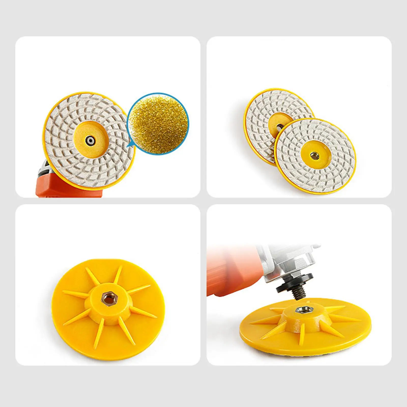 Diamante Resina Seco Polimento Pad, Multipurpose Nylon Shell, 100mm, 4"