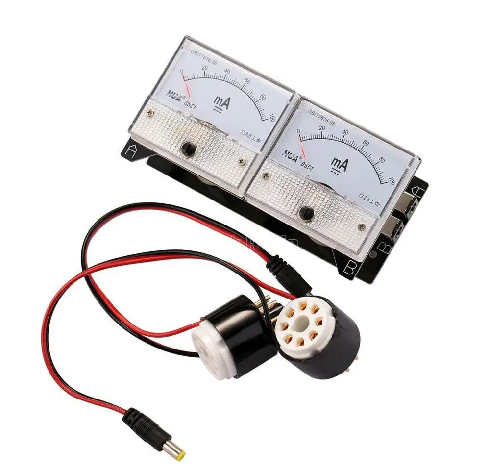 Dual Bias Current Probes Tester Meter for EL34 KT88 6L6 6V6 6550 Vacuum Tube Amp