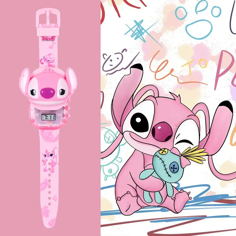 Disney Accessories Stitch Watch Lilo&stitch Watches Electronic Music Clock Led Anime Figures Toy Children Christmas Gift