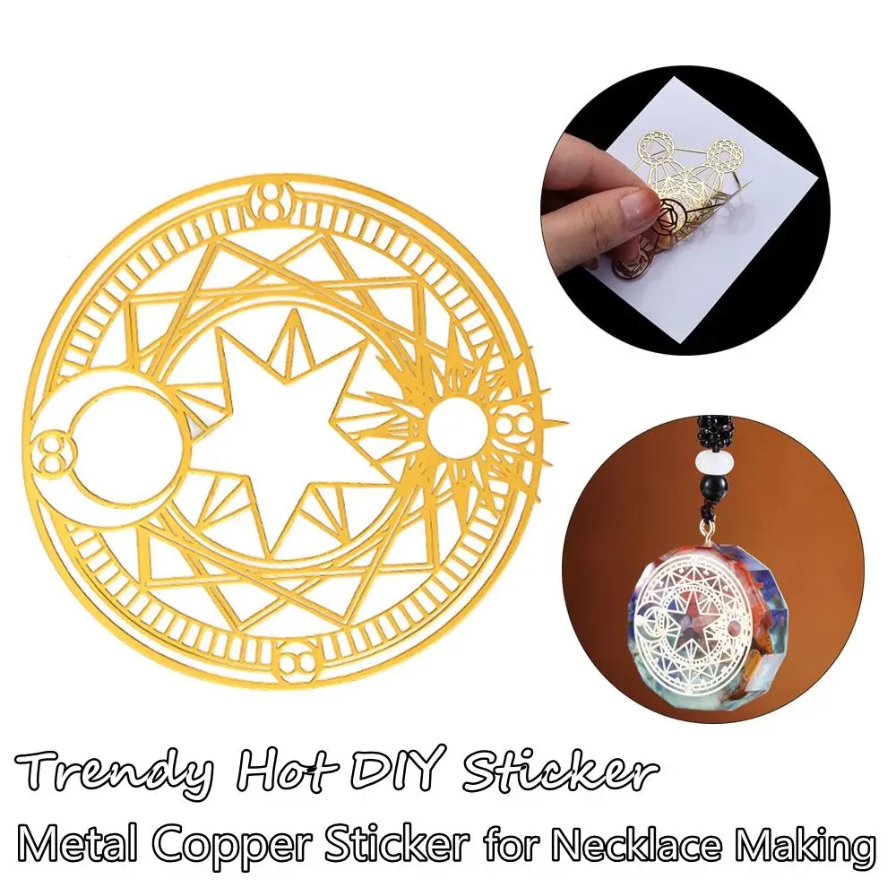 Making Material Gold Color Flower Life Pattern Sacred Geometric Sticker Metal Copper Sticker Energy Sticker for Making Mould