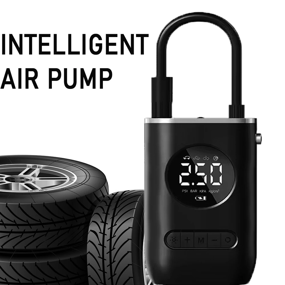 

Portable Wireless Car Air Pump Rechargeable Electric Tyre Inflator for Cars Motorcycles Balls Quick Inflation Compressor
