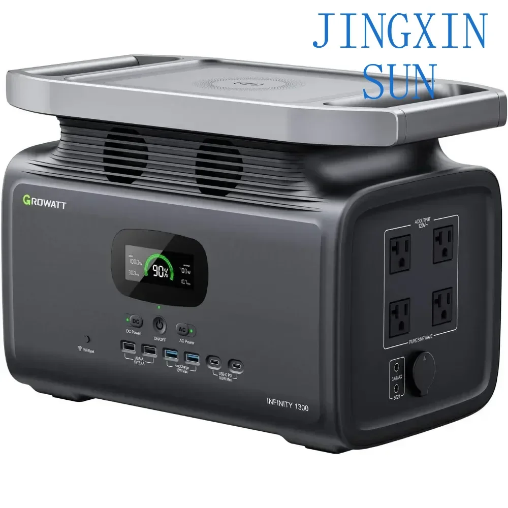 Portable Power Station, 14 Outlets for Camping, Power Outages,1382Wh LiFePO4 Battery,1800W Electric Solar Generator