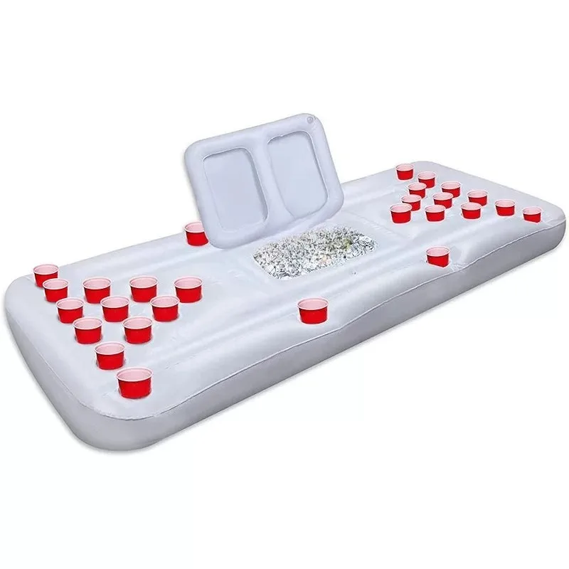 Inflatable Pool Floating Table Drink Cooler Beer Tray with Cup Holders