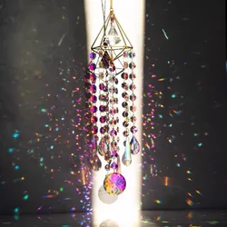 Suncatcher Crystal Illusion Wind Chime Hanging Horizontal Room Window Hanging Fantasy Rainbow Gift