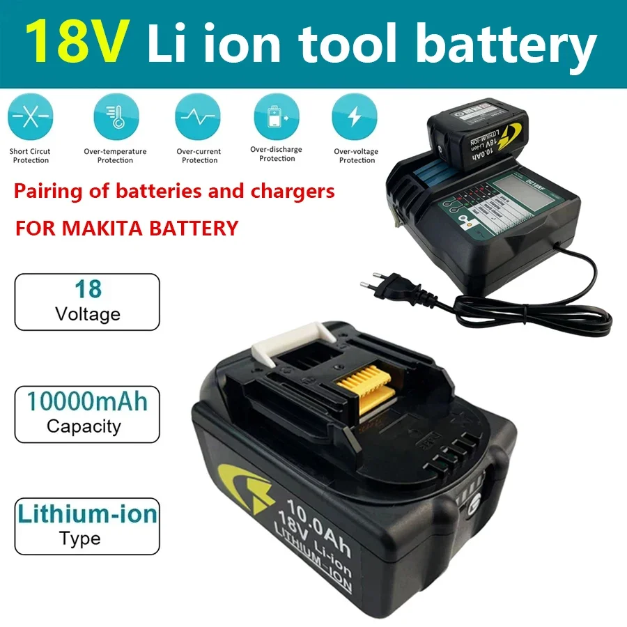 

2023 Upgraded for Makita 18V 10000mAh Battery BL1830 BL1830B BL1840 BL1850 BL1850B BL1860B BL1815 Replacement Lithium Battery