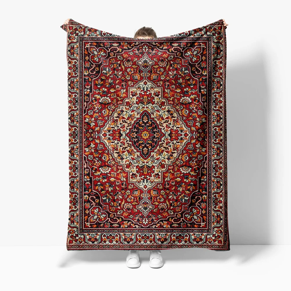 Vintage Turkish Kilim rug, traditional Persian style, featuring geometric patterns in reddish-brown tones.