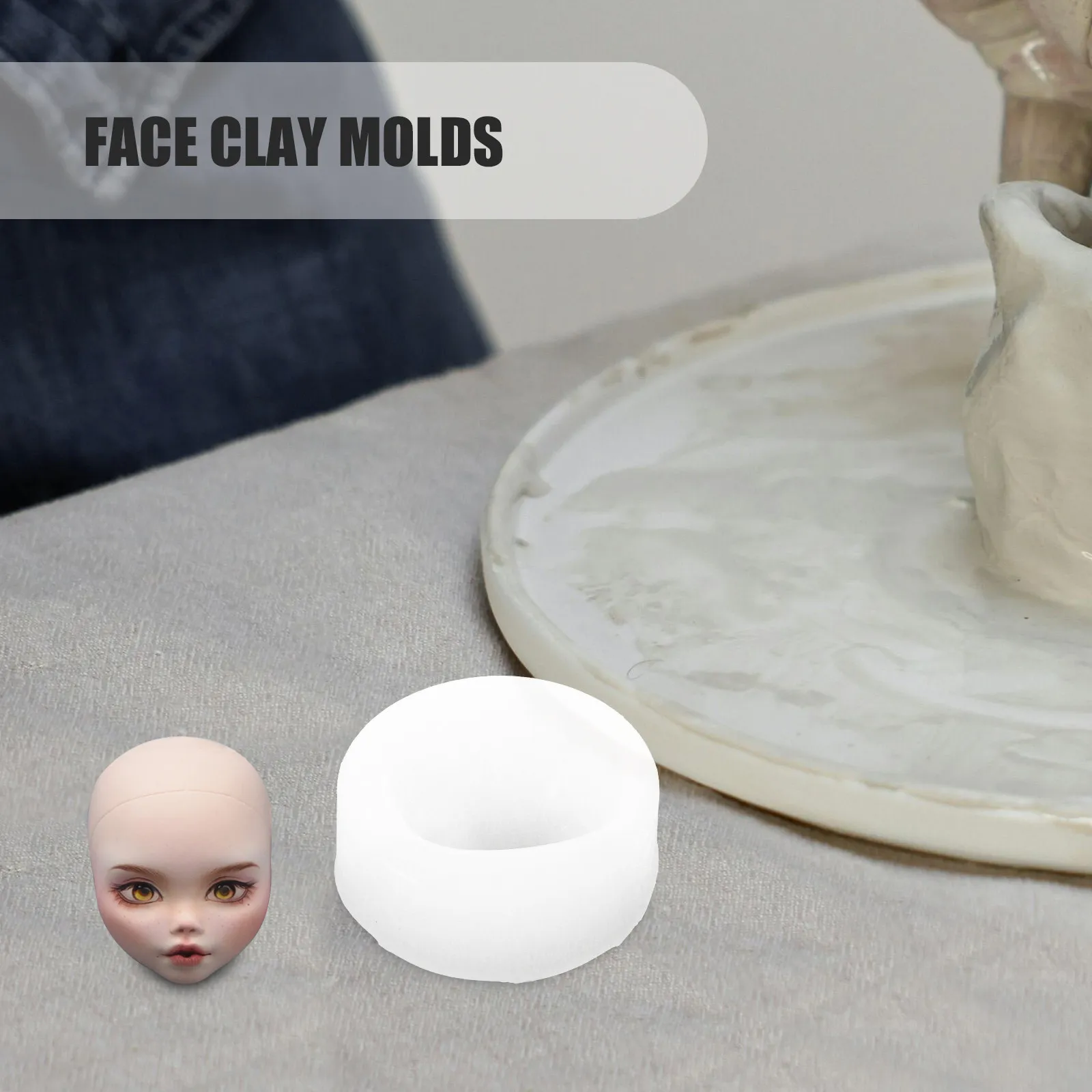 Human Face Silicone Mold Face Silicone Clay Mold for Resin Casting Polymer Clay Crafts Fondant Cake Molds Epoxy Resin Molds view 5