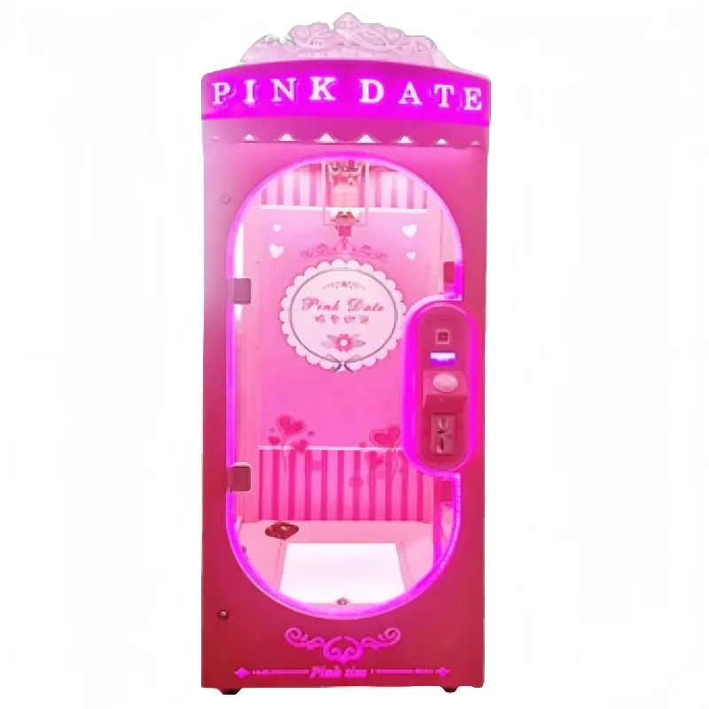 

Classic Pink Date Multiplayer Crane Prize Machine Metal Amusement Gift Device for Game Centers Coin Payment
