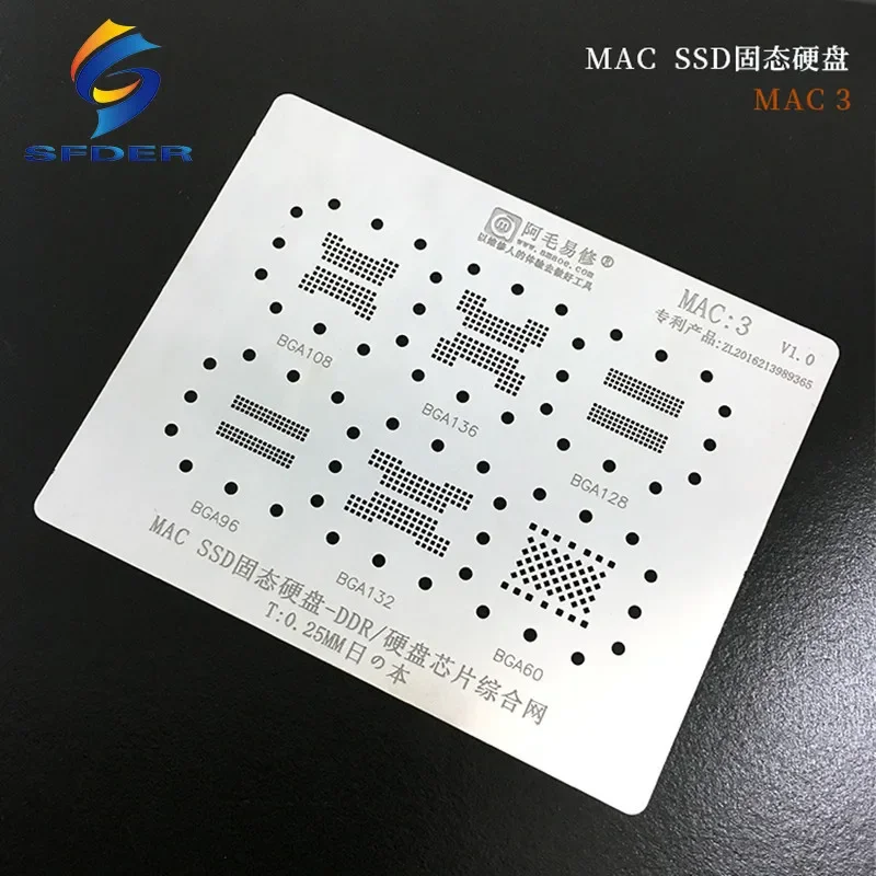 Szablon Amaoe rebaling do macbooka MAC Pro A2159 A1706 A1707 A1534 moc USB do ładowania IC CPU/RAM SSD DDR WIFI A1989 A1932