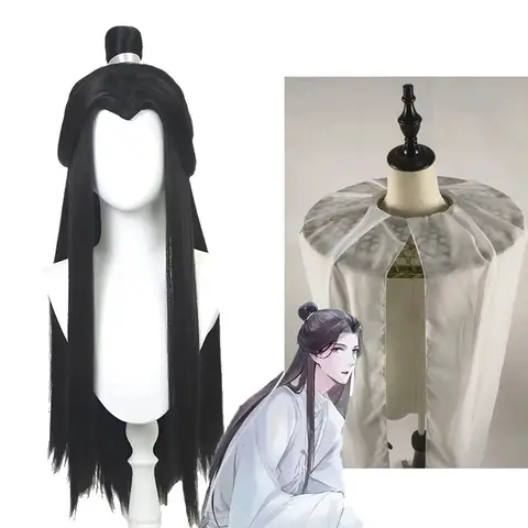 Heaven Official's Blessing Cosplay Xie Lian Cosplay Wigs and hats Xielian Wigs Bamboo Hat Prop Chinese Hanfu Mo Dao Zu Shi
