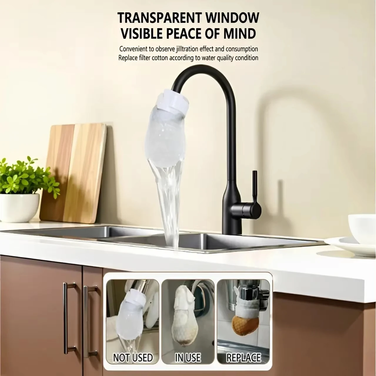 Faucet Filter Cover 50/100Pcs Disposable Water Purifier Sleeve for Tap Prevents Sediment with Bag image 2