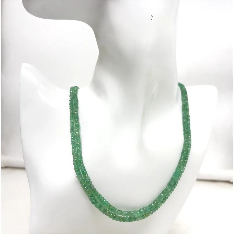 

Изумрудное колье, 20 дюймов, двухрядное, с круглыми гранями, 4–5 мм, из стерлингового серебра