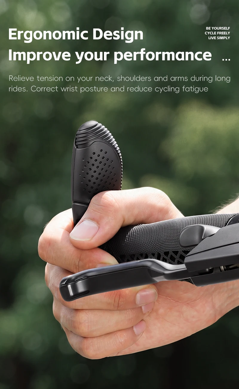 WEST BIKING Ergonomische Fahrrad-Restbar mit verstellbarem Winkel, rutschfester TPE-Griff für Langstreckenfahrten, MTB, Pendlerfahrrad-Lenker – Detail 4