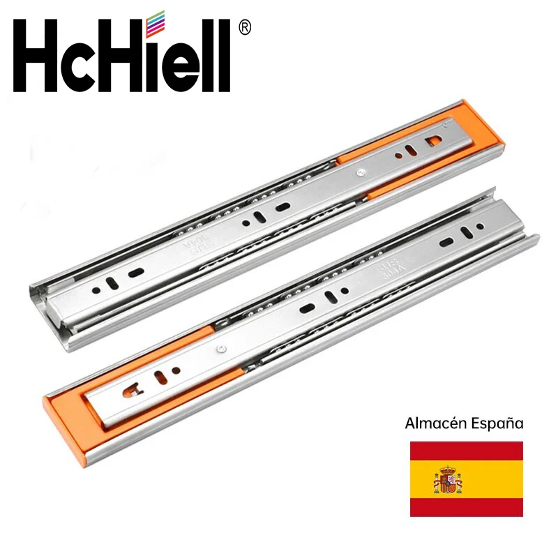 

Buffer Damper Rails 10"-22" Stainless Steel Cabinet Slides Soft Close Three-Section Drawer Rails Drawer Slides Hardware