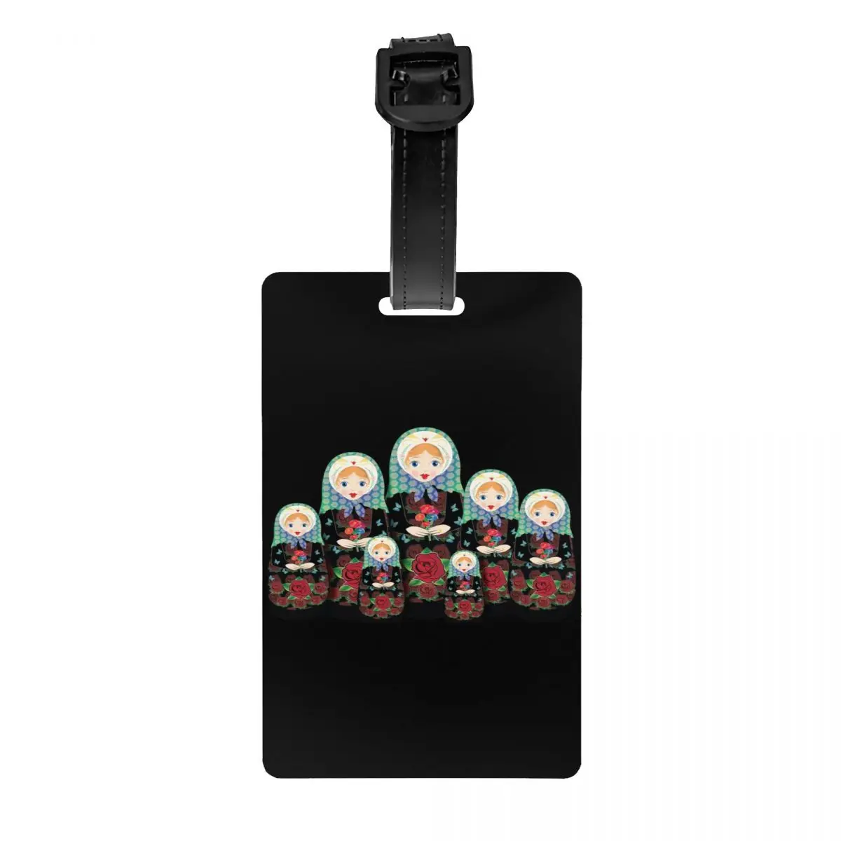 Beautiful Matryoshka Doll Family Luggage Tags Custom Russian Art Baggage Tags Privacy Cover Name ID Card