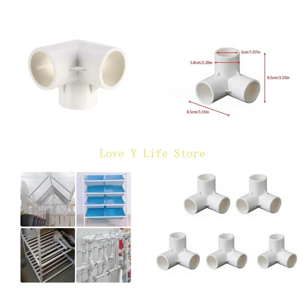 L74C PVC PVC a 3 Raccordi angolo in PVC 2pc per soluzione idraulica fai -da -te