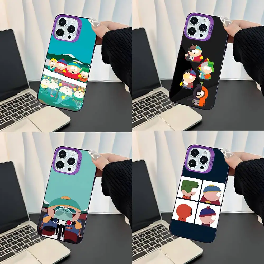 

Cartoon Funny S-South-P-Park Phone Case For iPhone 17,16,15,14,13,12,11,Pro,XS,Max,Plus,Mini,SE4,E Purple Matte Shockproof Cover