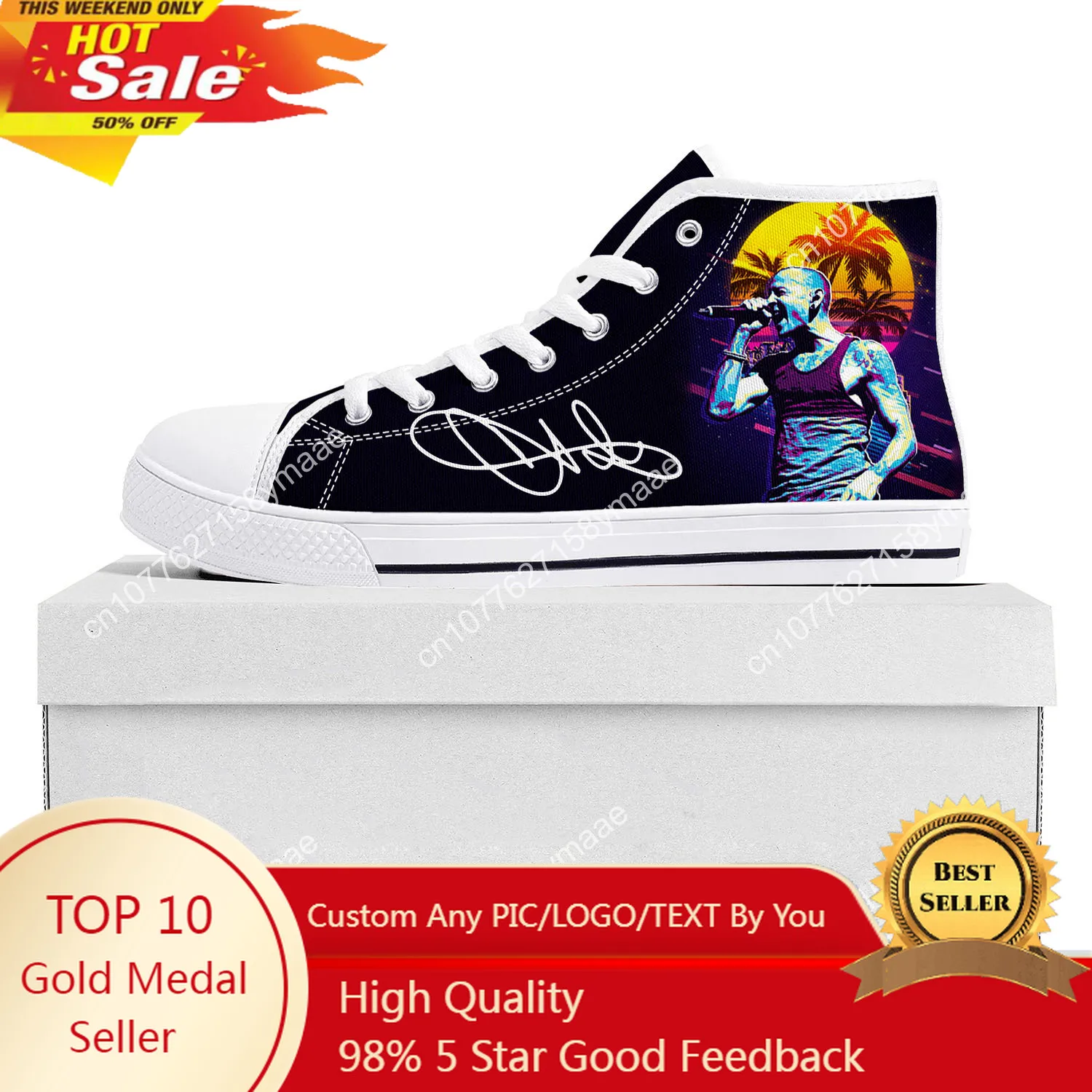 

Chester Park High Top Sneakers Mens Womens Teenager Canvas High Quality Sneaker Casual Custom Made Shoes Customize Shoe Black