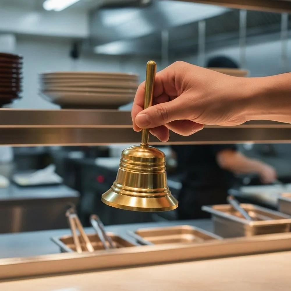 Sound-producing Solid Brass Call Bell Polishing with Bell Clapper Hand Bell Vintage Crisp Sound Bell Desktop Ornaments