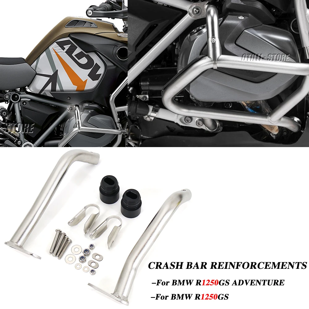 

New For BMW R1250GS ADV ADVENTURE GSA Motorcycle Silver Lower Crash Bar Bumper Frame Guard Reinforcement KIT R 1250 GS Adventure