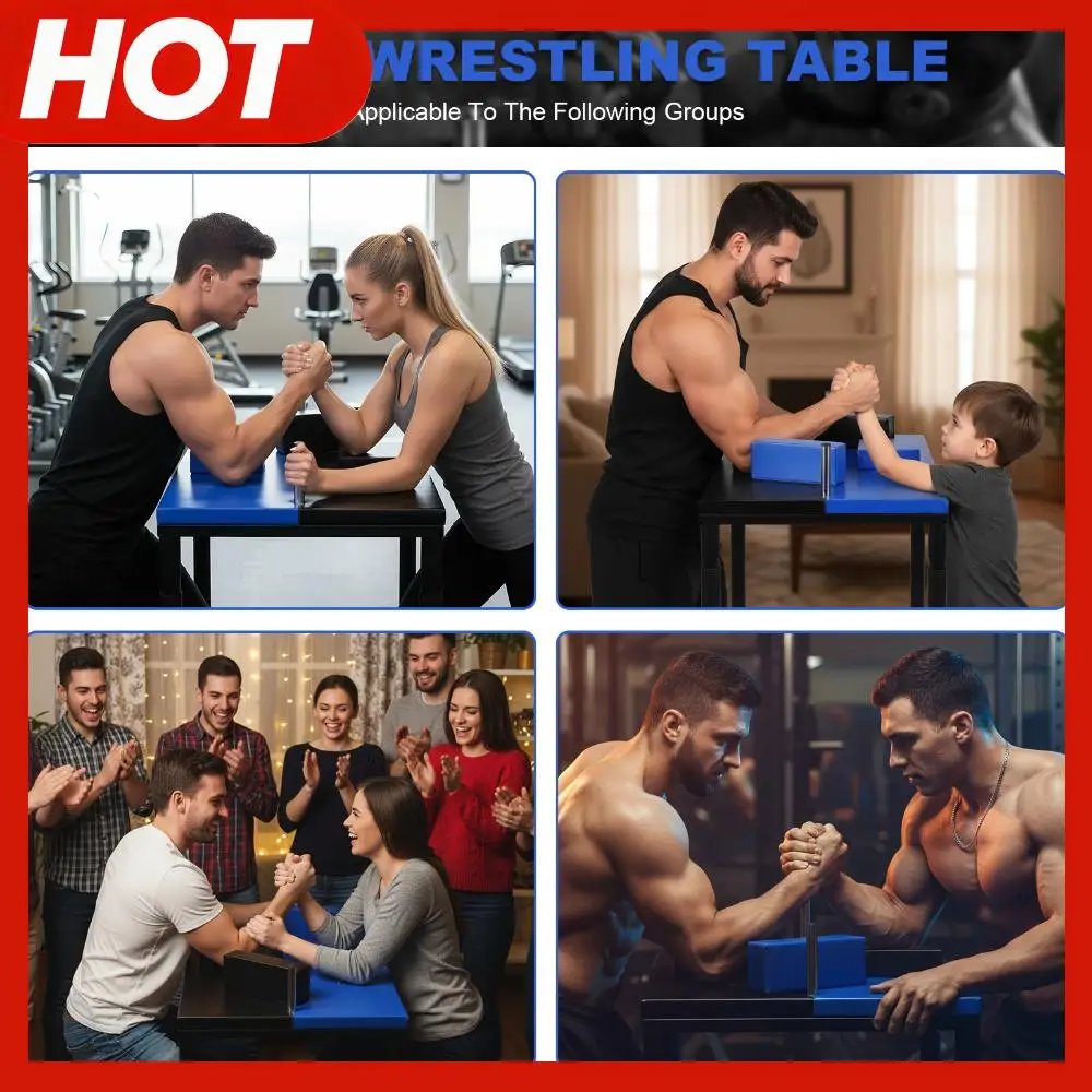

Standard Arm Wrestling Battle Table Arm Wrestling Muscle Exerciser W/ Elbow & Forearm Pads Steel Farme for Home Gym Office Club