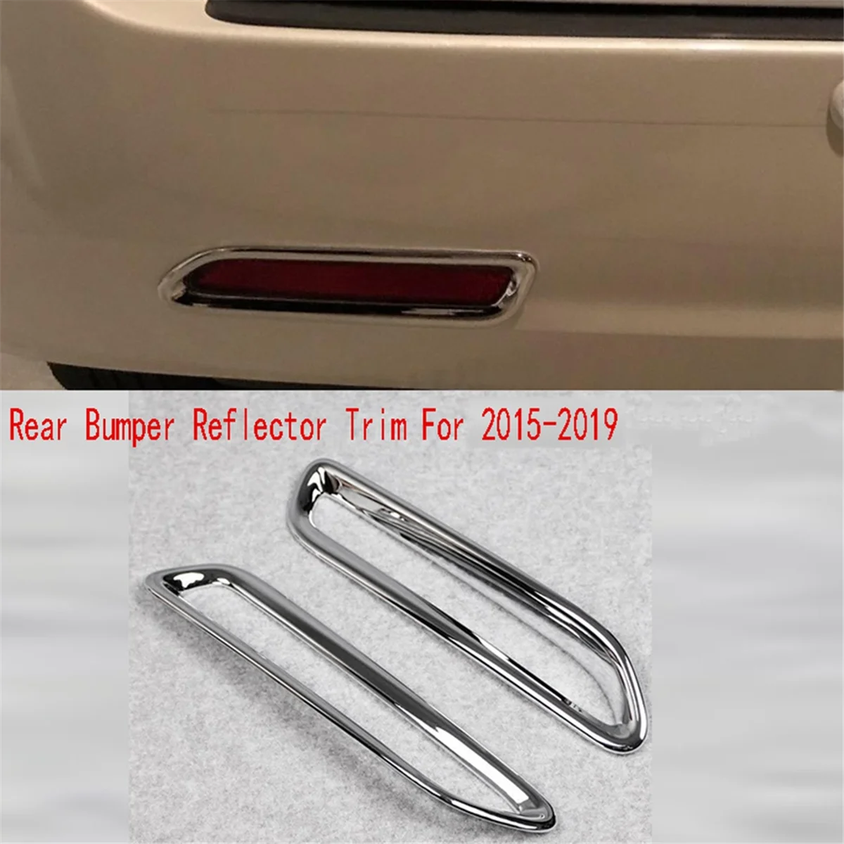 2Pcs Rear Fog Lamp Frame Rear Bumper Reflector Trim for Toyota Sienna 2015-2019 -A74F