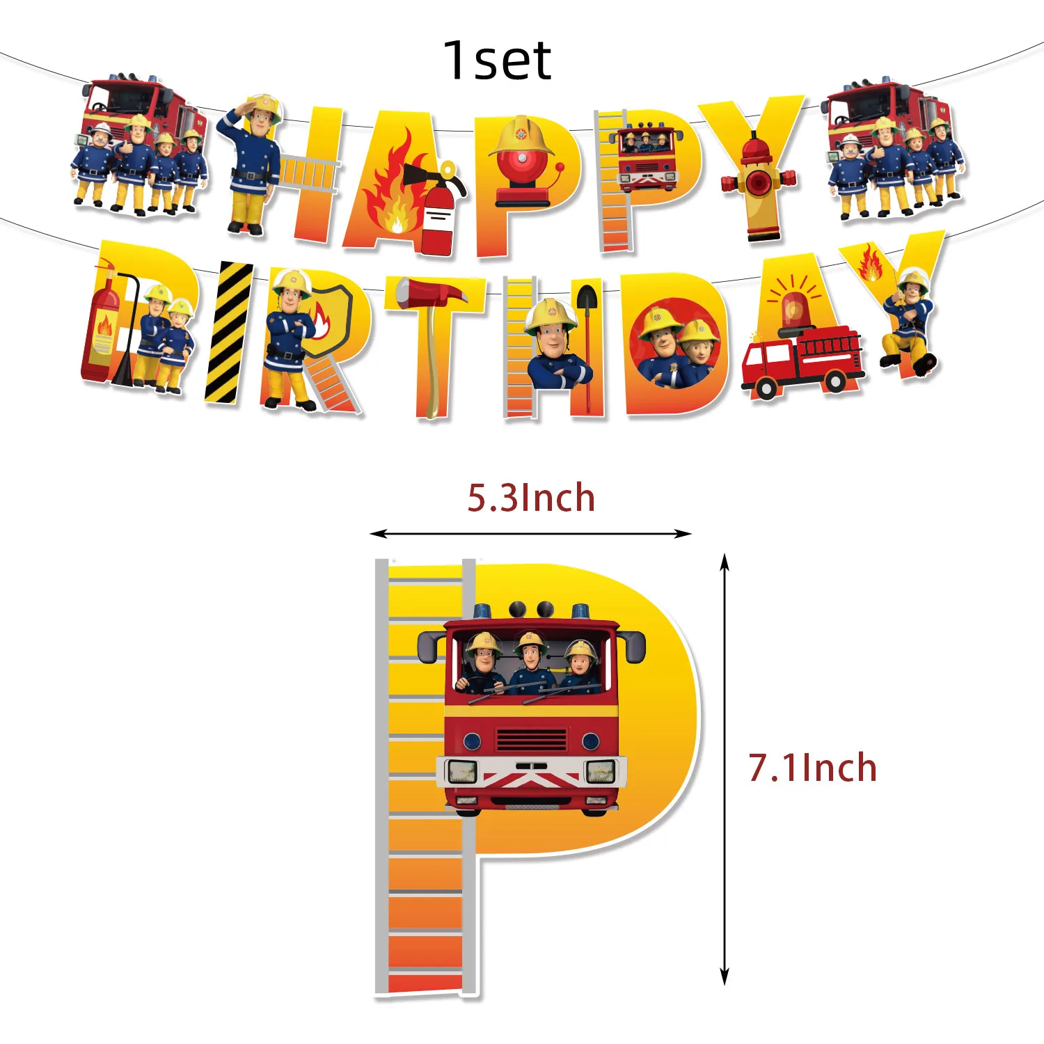 Feuerwehrmann Sam Thema Geburtstag Party Geschirr Tischdecke Pappbecher Teller Feuerwehrauto Ballon Party Supplise Junge Baby Shower Dekor – Detail 6
