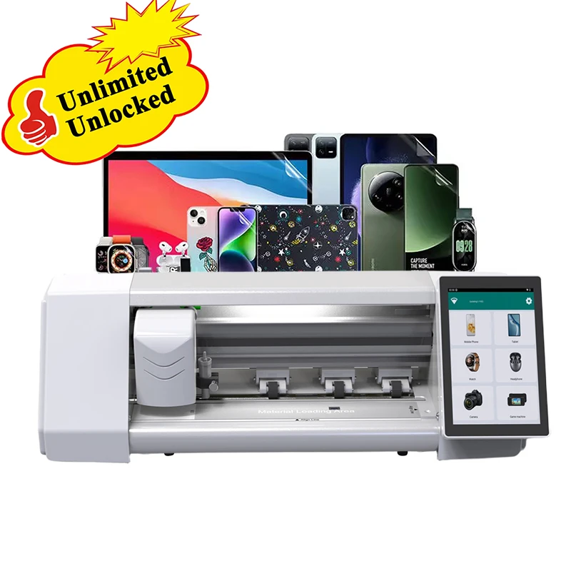 Factory Wholesale Fully Automatic TPU Hydrogel Sheet Cutting Film Machine Plotter WiFi Enabled 7-inch Screen for Smart Watch