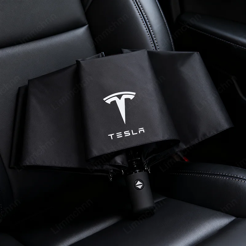 

For Tesla Model 3 Model S Model X Model Y Roadster SpaceX Car Automatic Folding Windproof Sunshade Car Logo Umbrella Car Sticker