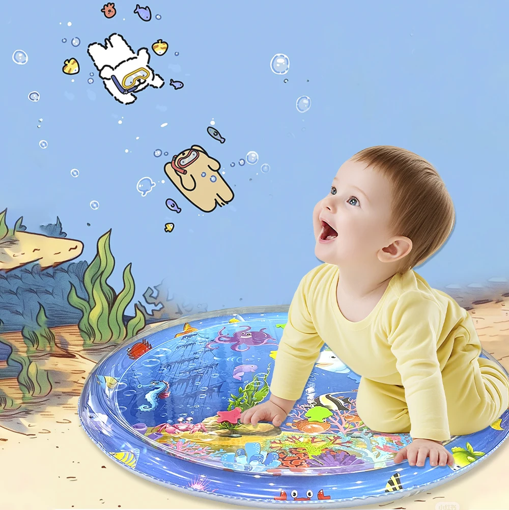 大型の新しいインフレータブル水遊びマット |   PVC クロールマット 海釣り 漫画 クールな夏の楽しみ 非毒性&ポータブル