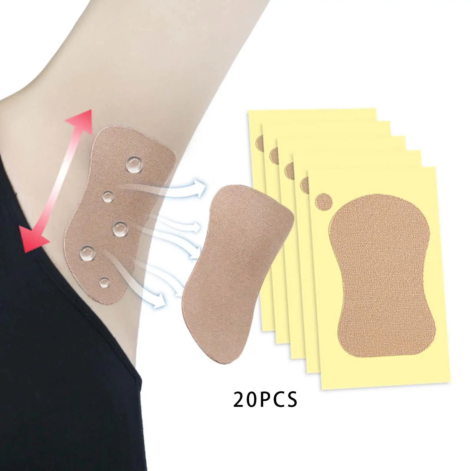 

20 Pieces Armpit Sweat Pads Comfortable Anti Perspiration Decrease Armpit Sweat Self Adhesive Sweat Protector Pads Armpit Guards