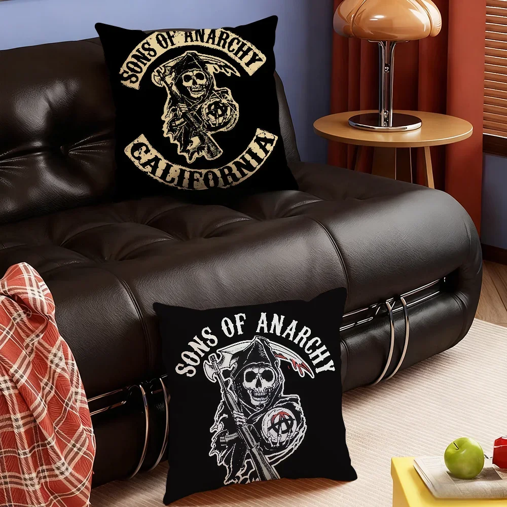 TV S-Sons of A-AnarChy-S cushion cover Soft Smooth Pillow Case Hidden Zipper Washable Decorative Couch Office Gift