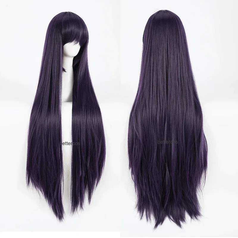 Inu x Boku SS Ririchiyo Shirakiin Riricho Cosplay Wigs 100CM Long Purple Black Heat Resistant Synthetic Hair Wig   Wig Cap