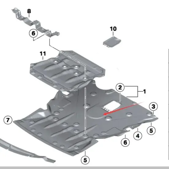 51757241772 Under Engine Cover Splash Shield Undertray Fits for BMW F30 F32 F36 420i 428i 2015-2016